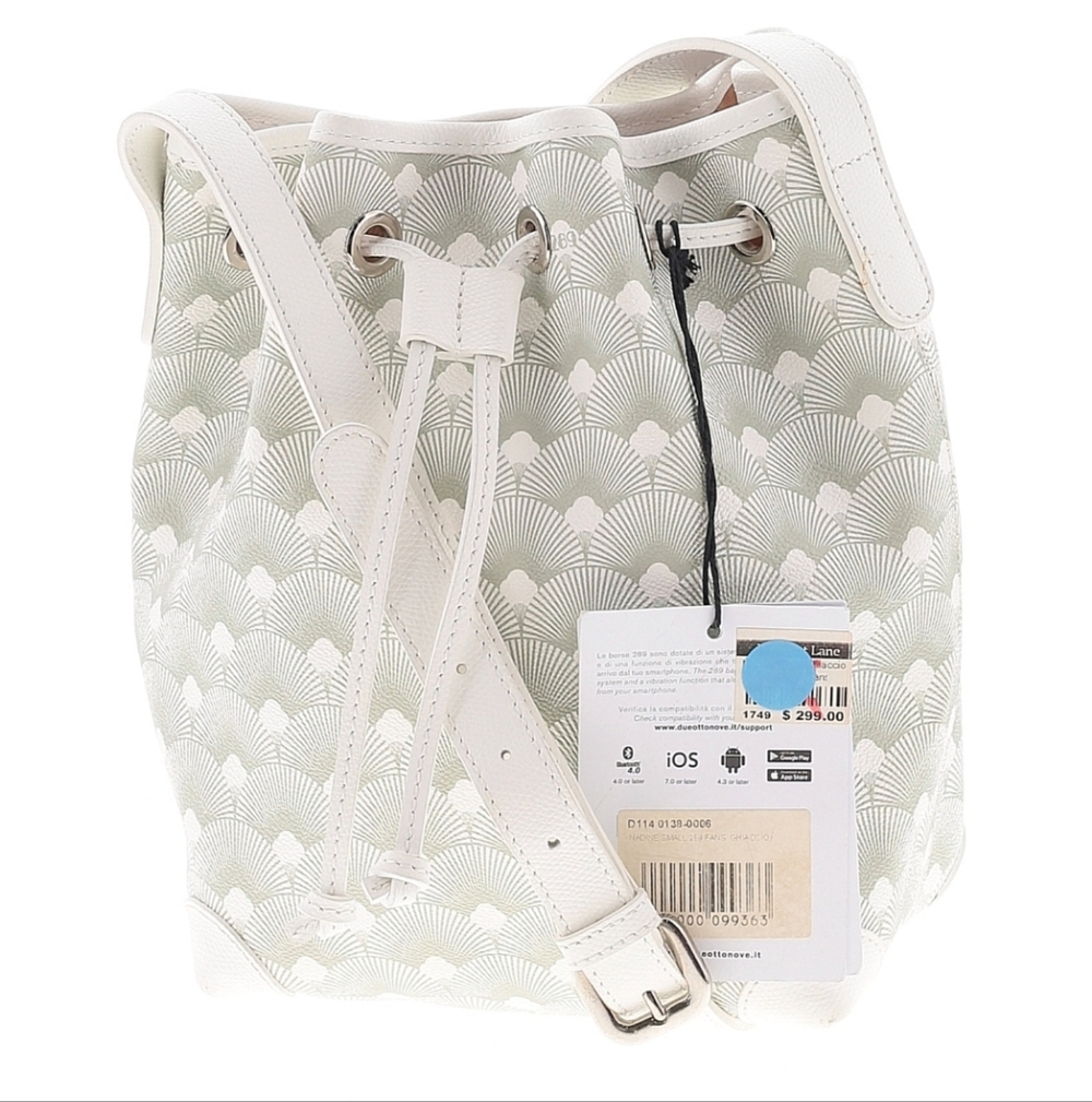 Elegant White and Gray Patterned Backpack
